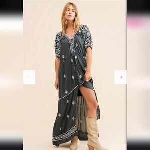 Free People Riley Embroidered Maxi Dress